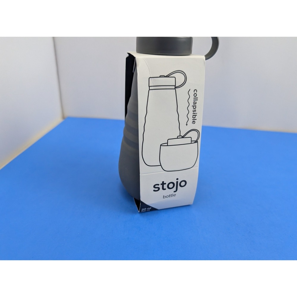 Stojo 20 oz Collapsible Water Bottle Carbon Gray Silicone Hydration